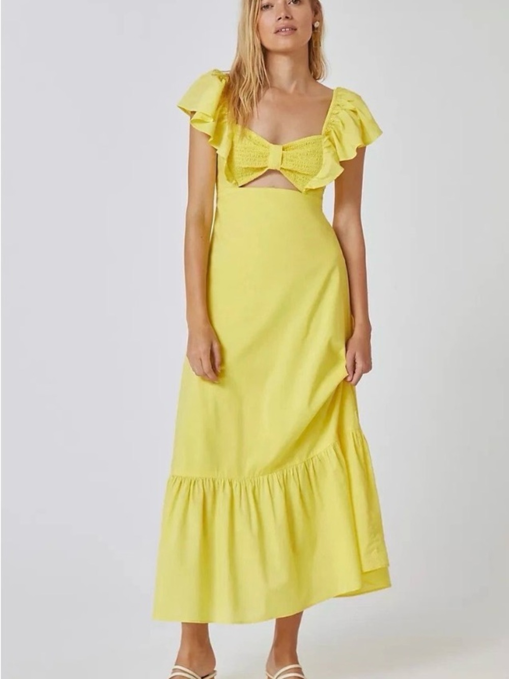 Farm Rio Yellow Bow dress